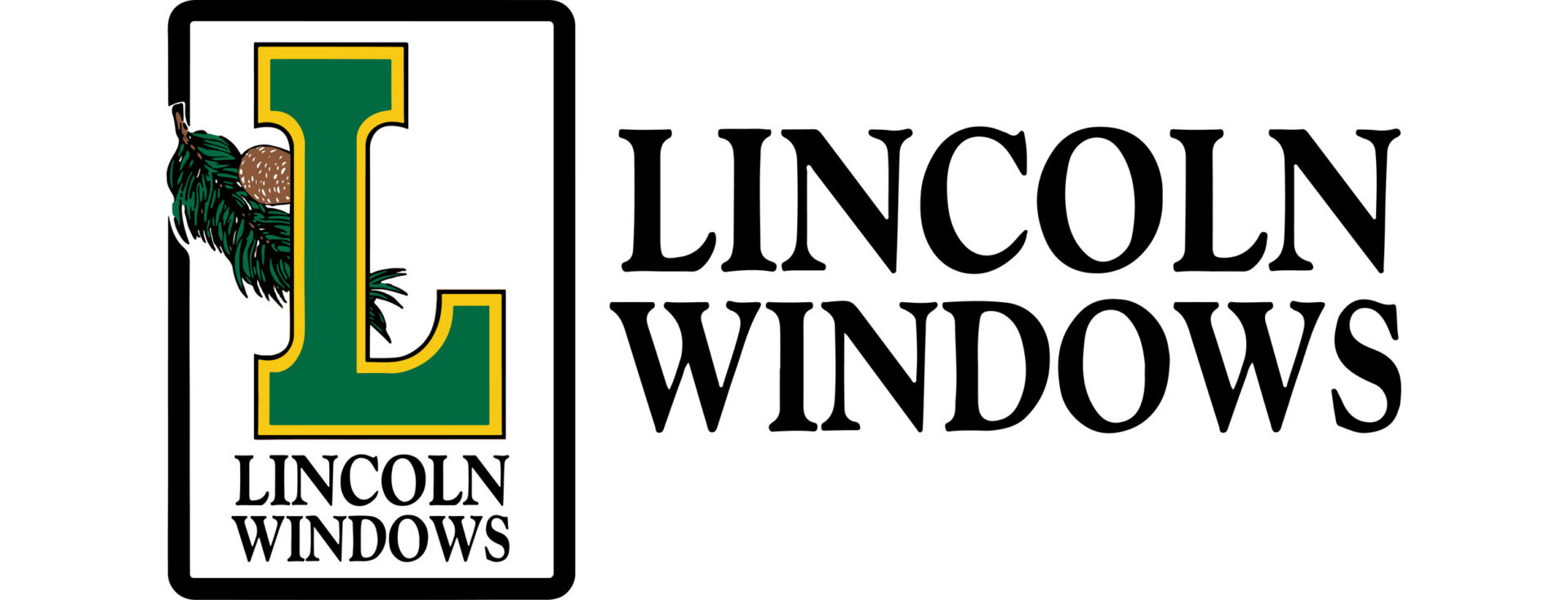 Lincoln Windows logo with a green letter "L" and pine branch.